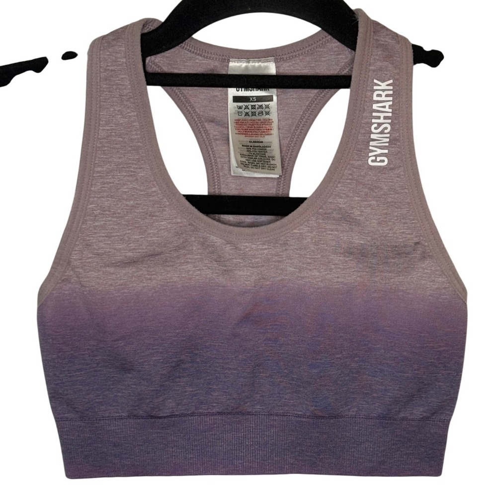 Gymshark Ombre Seamless Racerback Sports‎ Bra Purple Size XS No Padded Cups